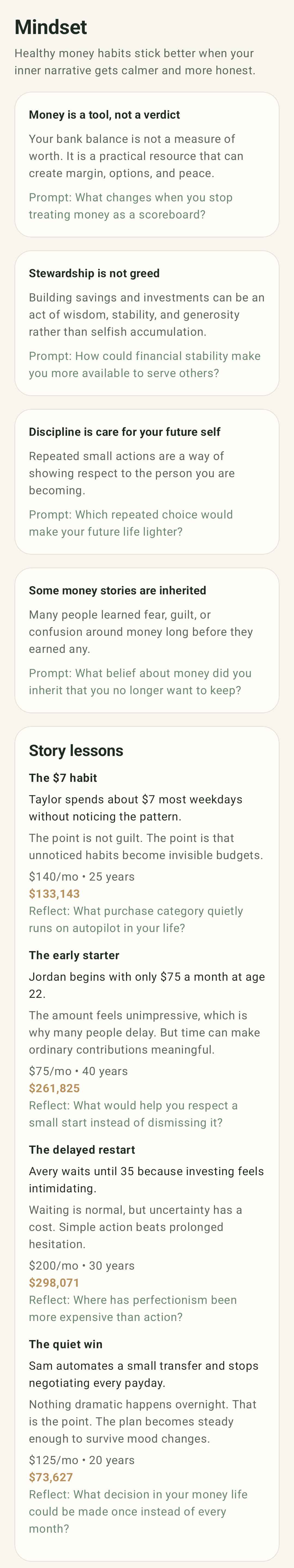 Mindset screen on Android