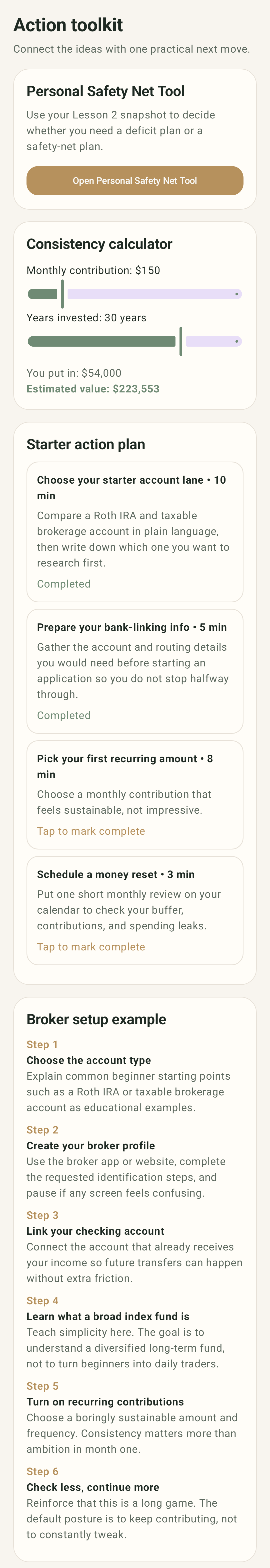 Toolkit screen on Android